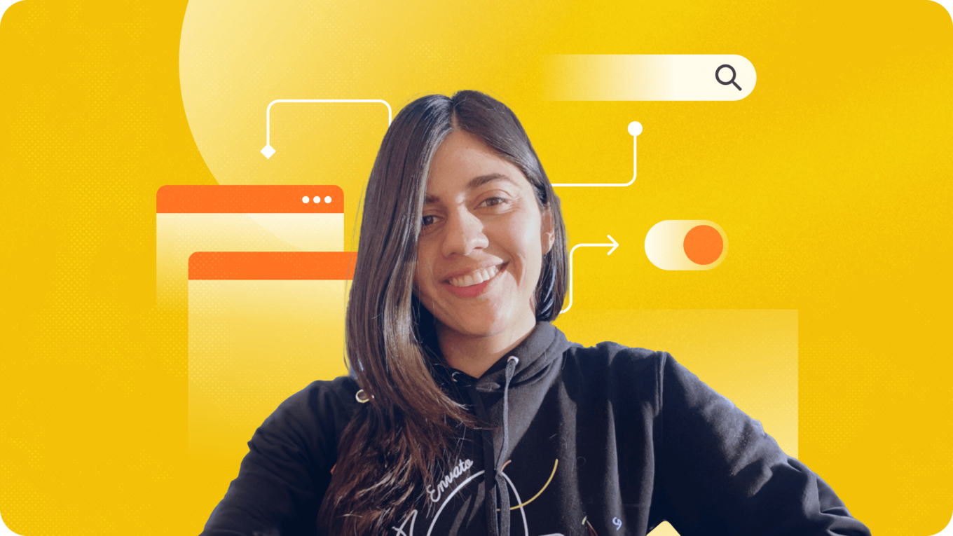 Graphics reviewer Cynthia Barroso against a yellow background