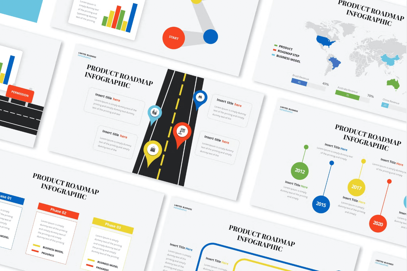 Product Roadmap Infographic Presentation Template by Formatika. 