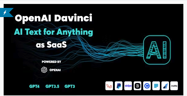 Screenshot of code item: OpenAI Davinci - AI Writing Assistant and Content Creator as SaaS, by Berkine