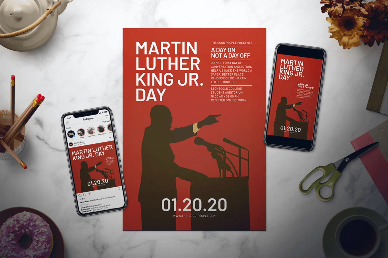 Martin Luther King Jr. Day Flyer Set by dannyaldana