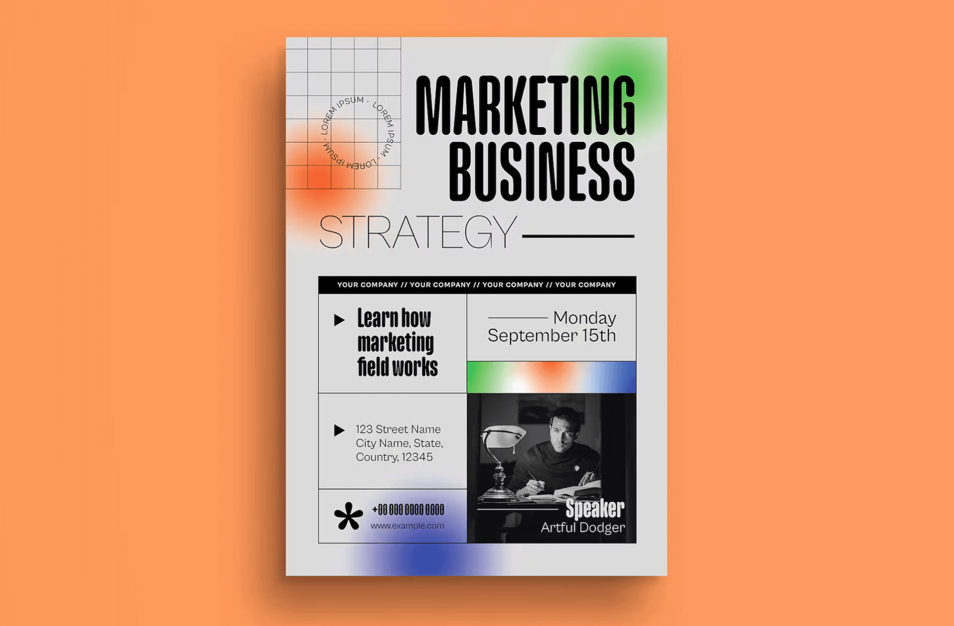 White Grotesk Business Strategy Flyer by graphicook