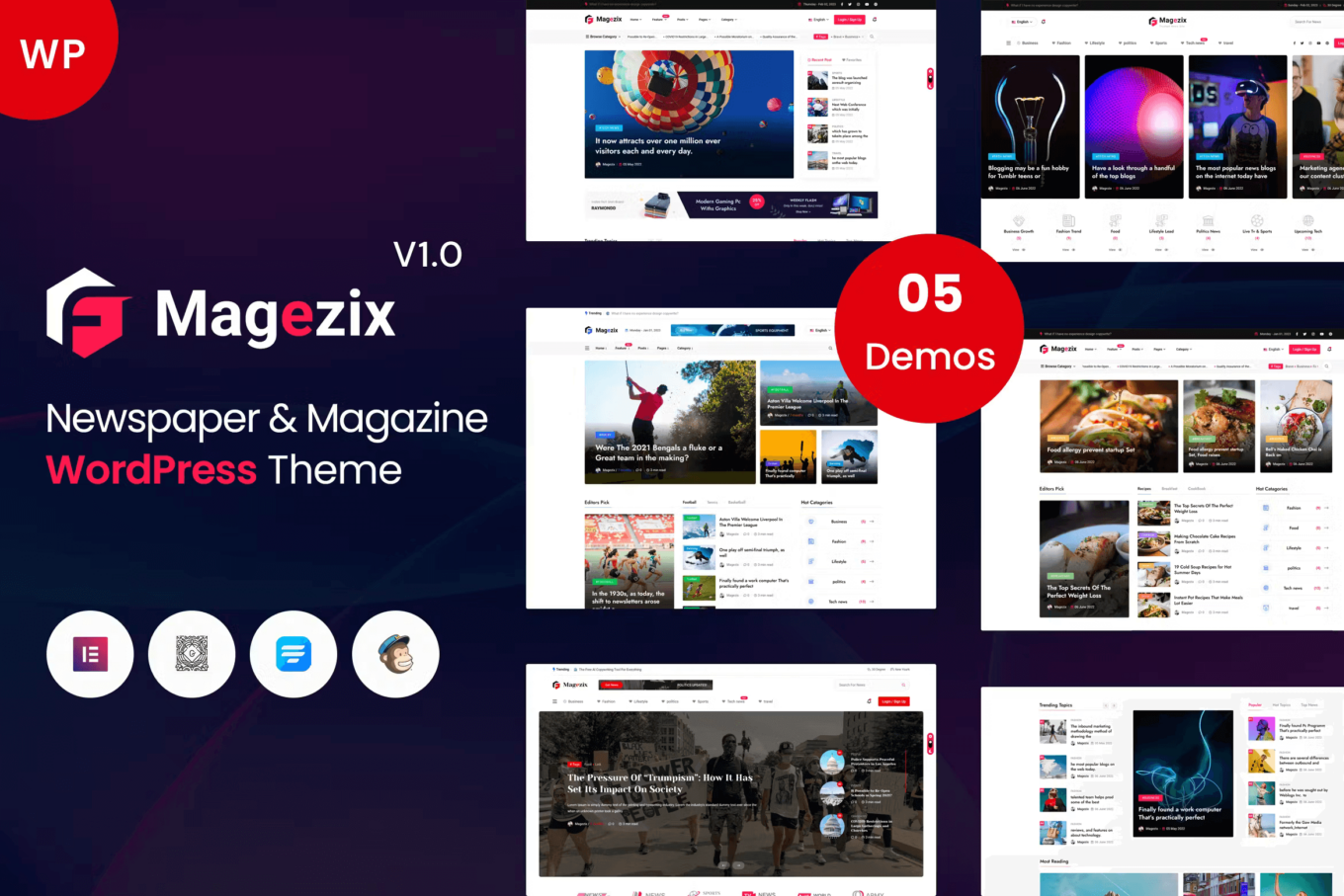 Most popular WordPress theme 2023—Magezix - Newspaper & Magazine WordPress Theme by themexriver