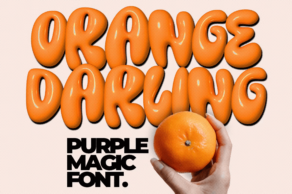 Purple Magic by PrioritypeCo, a bubble 3D font that features in the 10 fonts our team loves