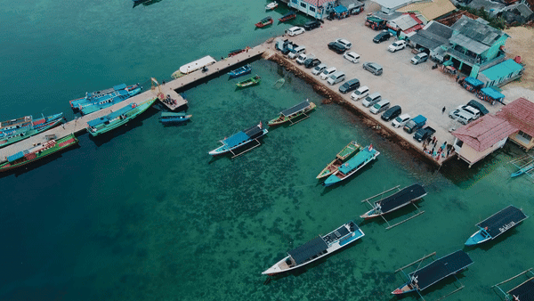 Pier with at Lampung Sea Pahawang Beach, located near the Sumatera city by free4style
